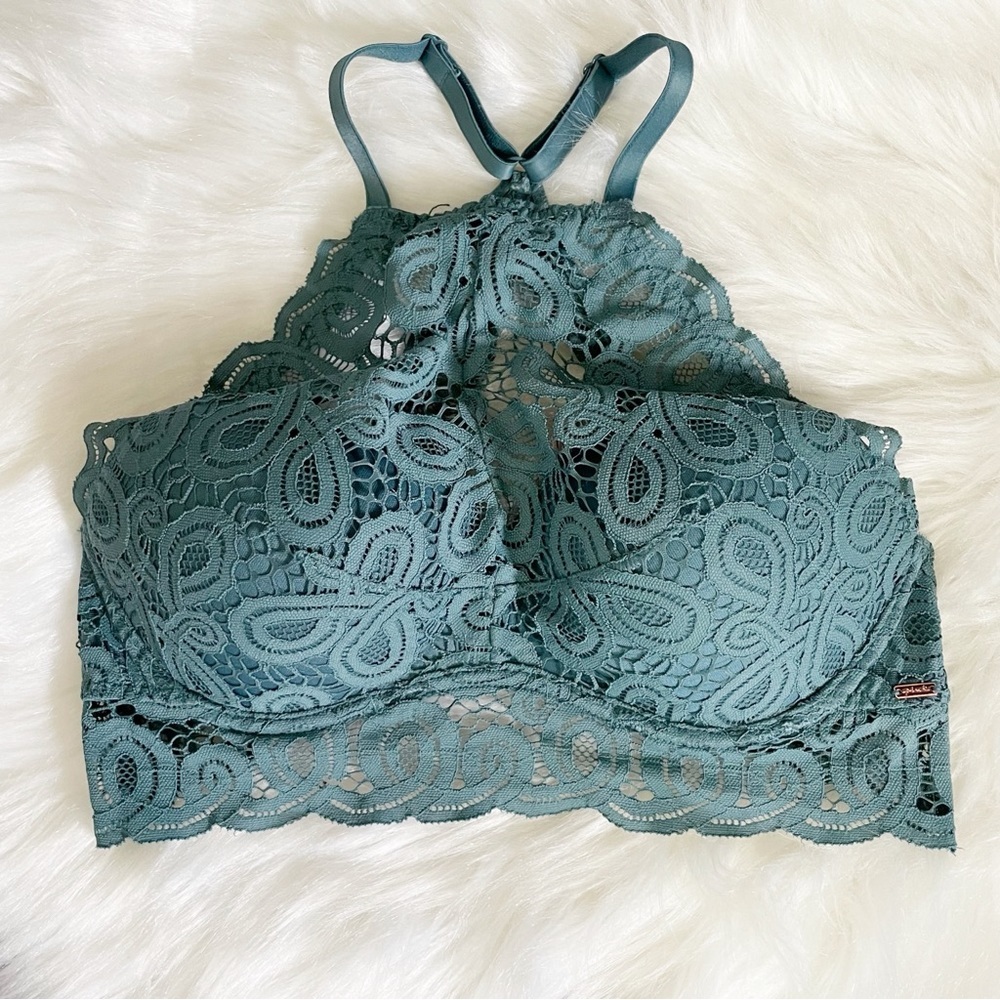 NWOT PINK Victoria’s Secret Push Up Lace Bralette Racerback Bra M - Picture 2 of 6